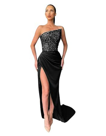 Women's - Elegant Mid-Length Evening Dress - Sophisticated Style - Perfect for Formal Events & Special Occasions