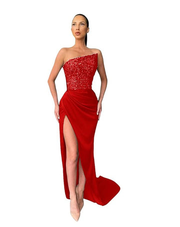 Women's - Elegant Mid-Length Evening Dress - Sophisticated Style - Perfect for Formal Events & Special Occasions