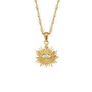 Elegant Diamond-Studded Evil Eye Necklace