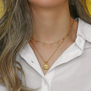 Elegant Diamond-Studded Evil Eye Necklace