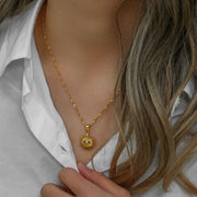 Elegant Diamond-Studded Evil Eye Necklace