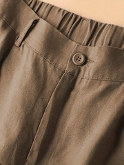 Women's - Summer High-Waisted Shorts - Elasticated Waist, Loose Fit - Comfortable & Stylish Summer Apparel