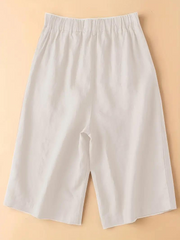 Women's - Summer High-Waisted Shorts - Elasticated Waist, Loose Fit - Comfortable & Stylish Summer Apparel