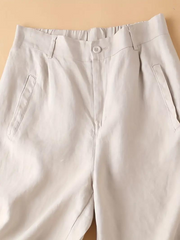 Women's - Summer High-Waisted Shorts - Elasticated Waist, Loose Fit - Comfortable & Stylish Summer Apparel
