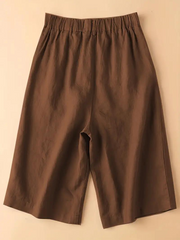 Women's - Summer High-Waisted Shorts - Elasticated Waist, Loose Fit - Comfortable & Stylish Summer Apparel