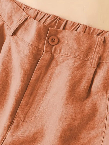 Women's - Summer High-Waisted Shorts - Elasticated Waist, Loose Fit - Comfortable & Stylish Summer Apparel