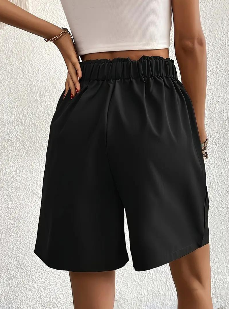 Women's - High Waist Summer Shorts - Wide Leg Design with Pockets - Comfortable and Stylish for Everyday Wear