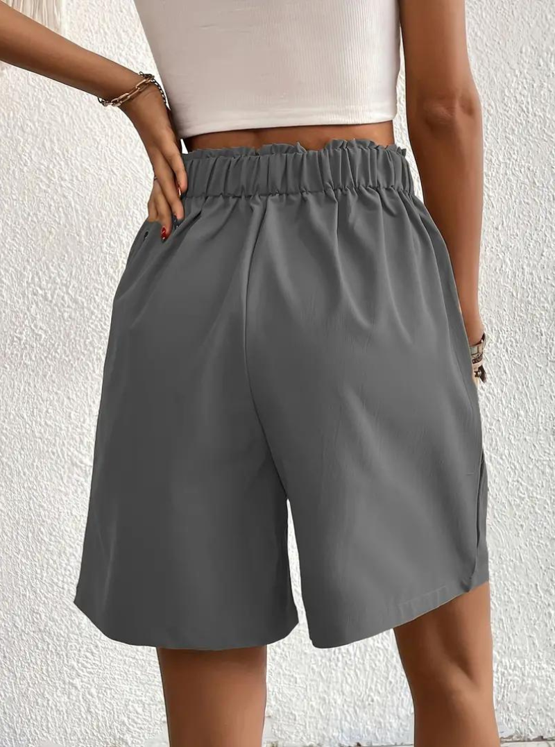 Women's - High Waist Summer Shorts - Wide Leg Design with Pockets - Comfortable and Stylish for Everyday Wear