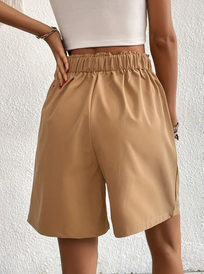 Women's - High Waist Summer Shorts - Wide Leg Design with Pockets - Comfortable and Stylish for Everyday Wear