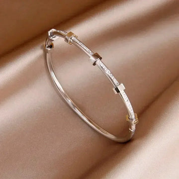 Elegant Hexagon Diamond Bangle Bracelet