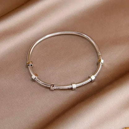 Elegant Hexagon Diamond Bangle Bracelet