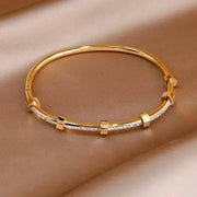 Elegant Hexagon Diamond Bangle Bracelet