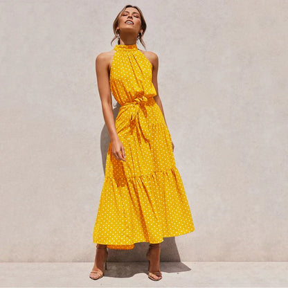 Women's - Collar Dress - Polka Dot Design - Stylish and Comfortable - Perfect for Any Occasion