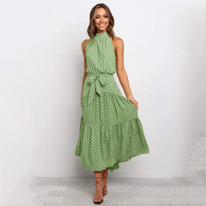 Women's - Collar Dress - Polka Dot Design - Stylish and Comfortable - Perfect for Any Occasion
