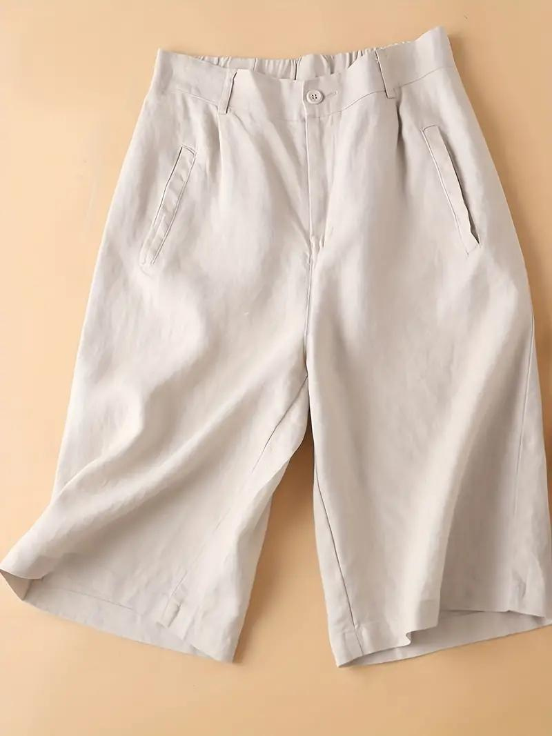 Women's - Summer High-Waisted Shorts - Elasticated Waist, Loose Fit - Comfortable & Stylish Summer Apparel