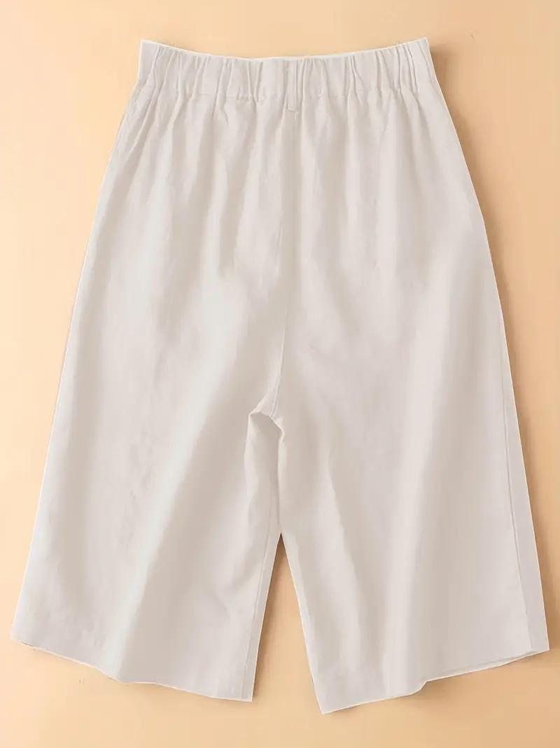 Women's - Summer High-Waisted Shorts - Elasticated Waist, Loose Fit - Comfortable & Stylish Summer Apparel