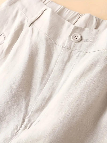 Women's - Summer High-Waisted Shorts - Elasticated Waist, Loose Fit - Comfortable & Stylish Summer Apparel