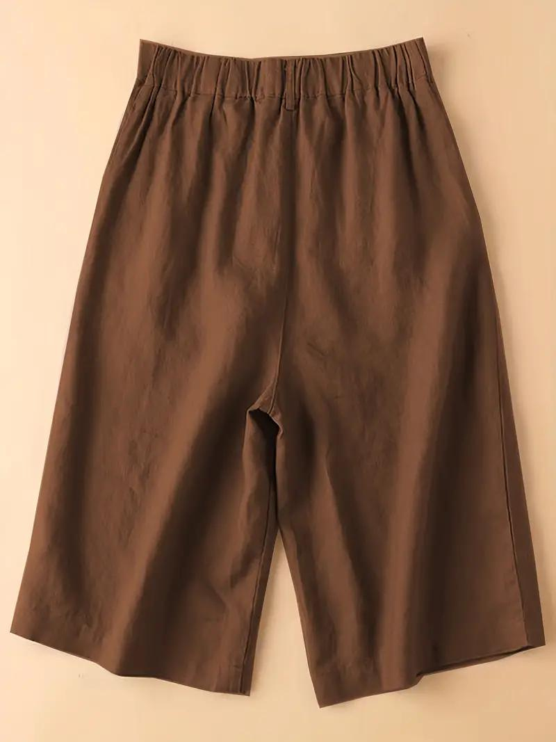 Women's - Summer High-Waisted Shorts - Elasticated Waist, Loose Fit - Comfortable & Stylish Summer Apparel