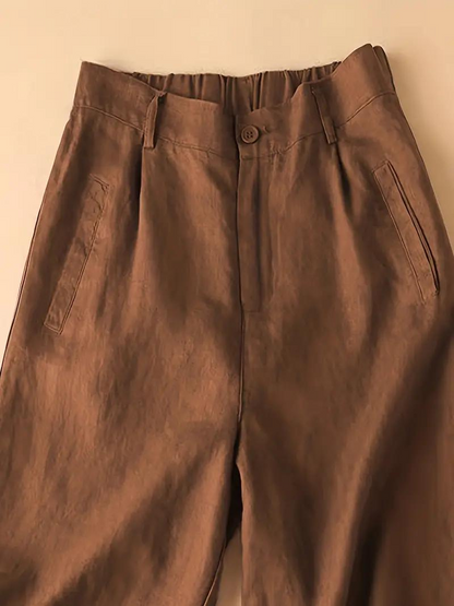 Women's - Summer High-Waisted Shorts - Elasticated Waist, Loose Fit - Comfortable & Stylish Summer Apparel