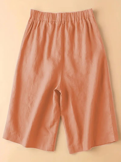 Women's - Summer High-Waisted Shorts - Elasticated Waist, Loose Fit - Comfortable & Stylish Summer Apparel