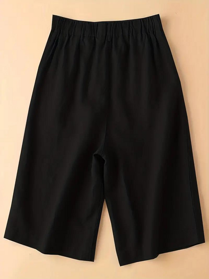 Women's - Summer High-Waisted Shorts - Elasticated Waist, Loose Fit - Comfortable & Stylish Summer Apparel