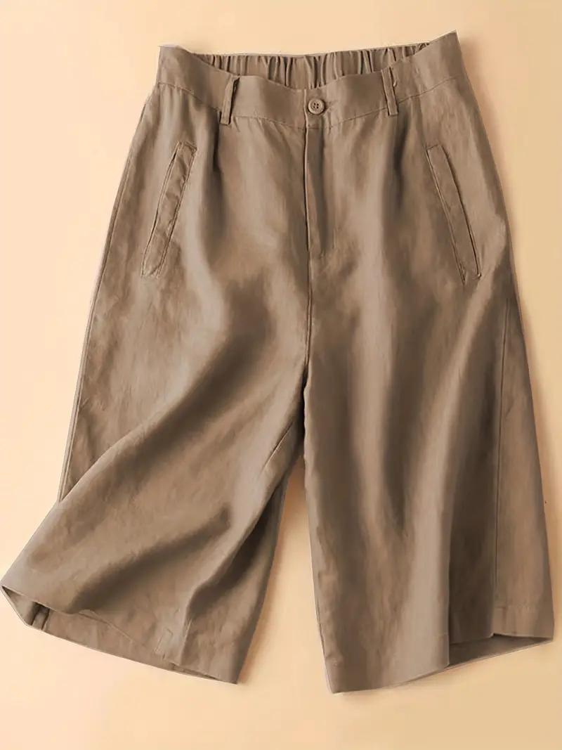 Women's - Summer High-Waisted Shorts - Elasticated Waist, Loose Fit - Comfortable & Stylish Summer Apparel