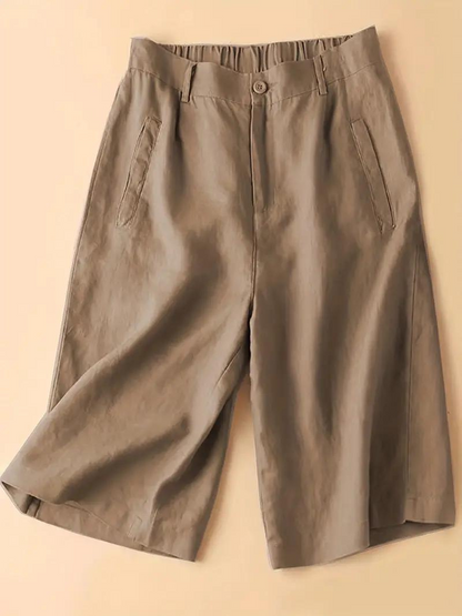 Women's - Summer High-Waisted Shorts - Elasticated Waist, Loose Fit - Comfortable & Stylish Summer Apparel